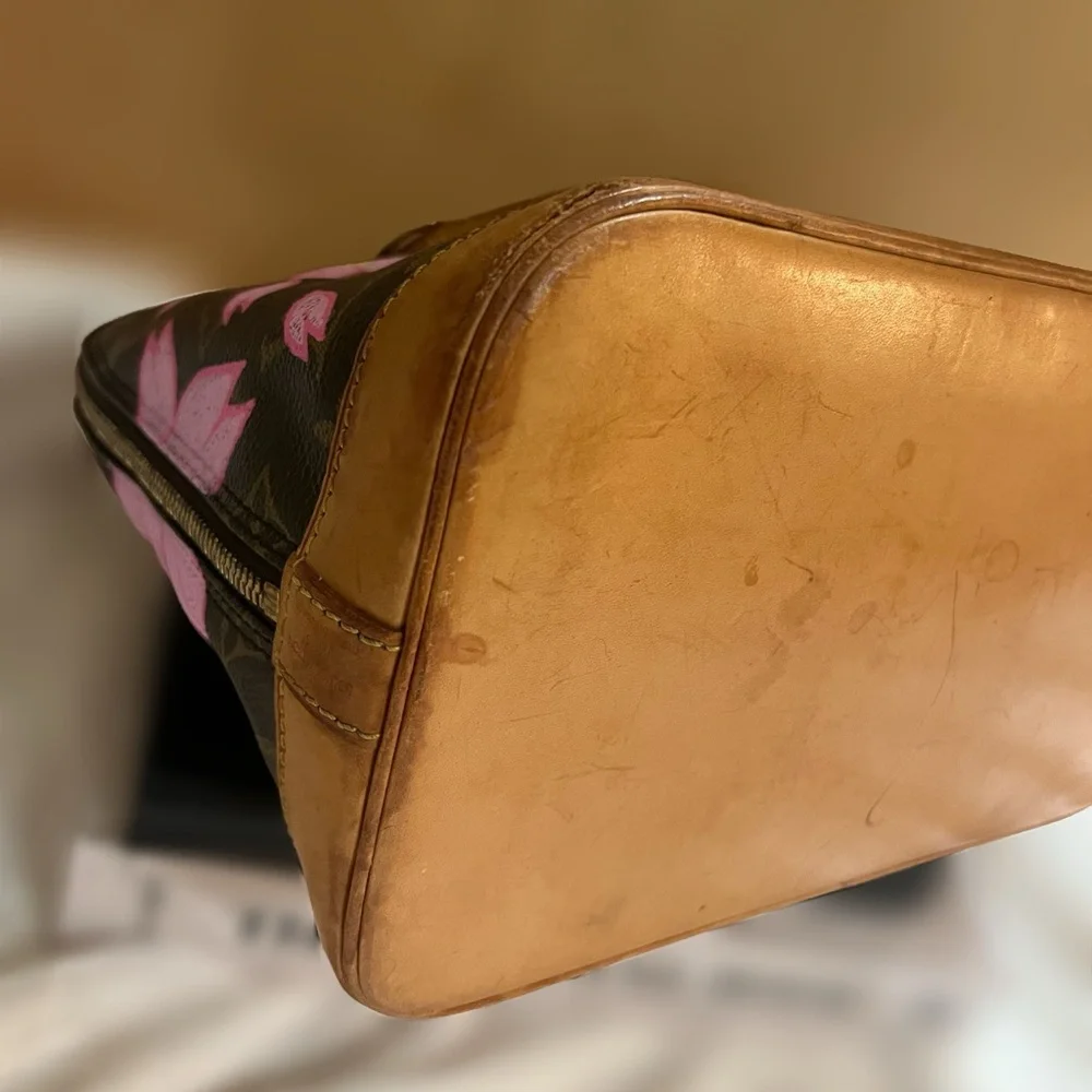 Louis Vuitton Pink and Brown Satchel with Floral Design - Picture 3 of 8